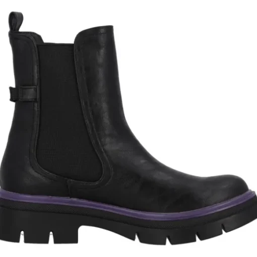 Palado Trinda by Sila Sahin, Chelsea Boots, Damen, Schwarz/Lila