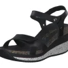 Panama Jack Nica Sport B, Plateau-Sandaletten, Damen, Schwarz