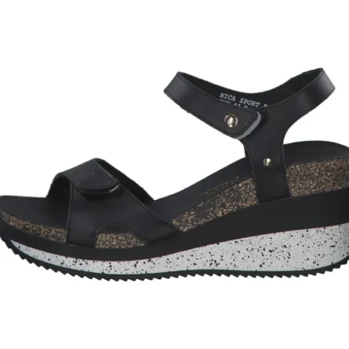Panama Jack Nica Sport B, Plateau-Sandaletten, Damen, Schwarz