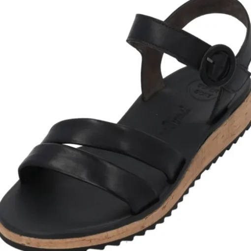 Paul Green 6112, Keilsandaletten, Damen, Schwarz