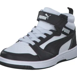 Puma 393832/001 Rebound V6 Mid AC+PS, Stiefel, Kinder, puma white-puma black-shadow