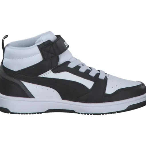Puma 393832/001 Rebound V6 Mid AC+PS, Stiefel, Kinder, puma white-puma black-shadow