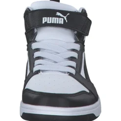 Puma 393832/001 Rebound V6 Mid AC+PS, Stiefel, Kinder, puma white-puma black-shadow