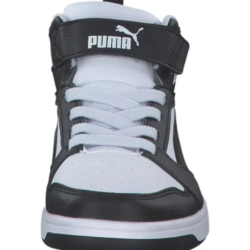 Puma 393832/001 Rebound V6 Mid AC+PS, Stiefel, Kinder, puma white-puma black-shadow
