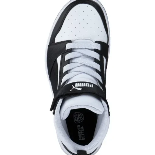 Puma 393832/001 Rebound V6 Mid AC+PS, Stiefel, Kinder, puma white-puma black-shadow