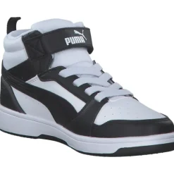 Puma 393832/001 Rebound V6 Mid AC+PS, Stiefel, Kinder, puma white-puma black-shadow
