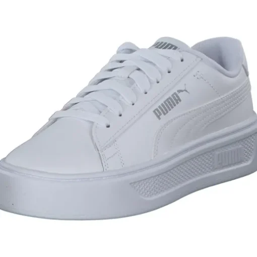 Puma Smash Platform v3 390758, Schnürschuhe, Herren, WHITE/SILVER