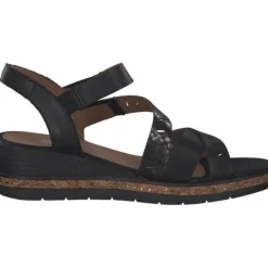 Remonte D3064, Plateau-Sandaletten, Damen, schwarz/schwarz/schwarz