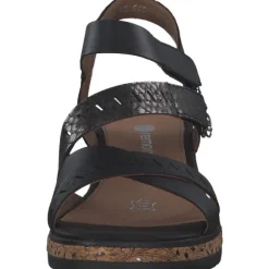 Remonte D3064, Plateau-Sandaletten, Damen, schwarz/schwarz/schwarz