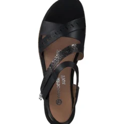 Remonte D3064, Plateau-Sandaletten, Damen, schwarz/schwarz/schwarz