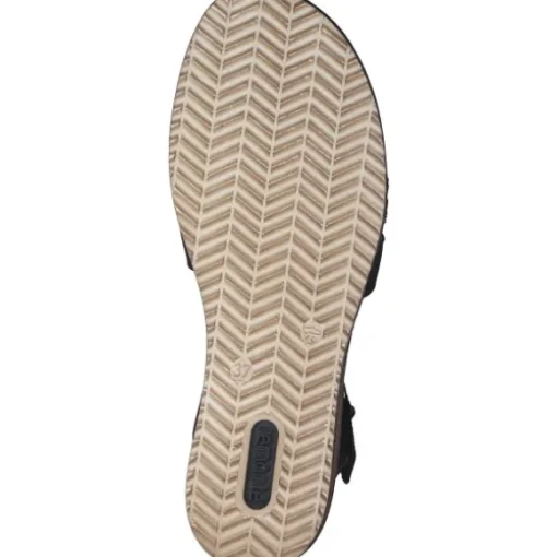 Remonte D6461, Plateau-Sandaletten, Damen, Schwarz