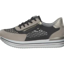 Remonte D1329, Schnürschuhe, Damen, perle/schwarz-gold/schwarz/mus