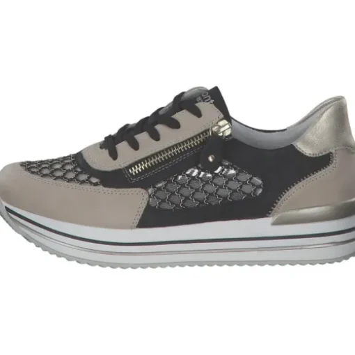 Remonte D1329, Schnürschuhe, Damen, perle/schwarz-gold/schwarz/mus