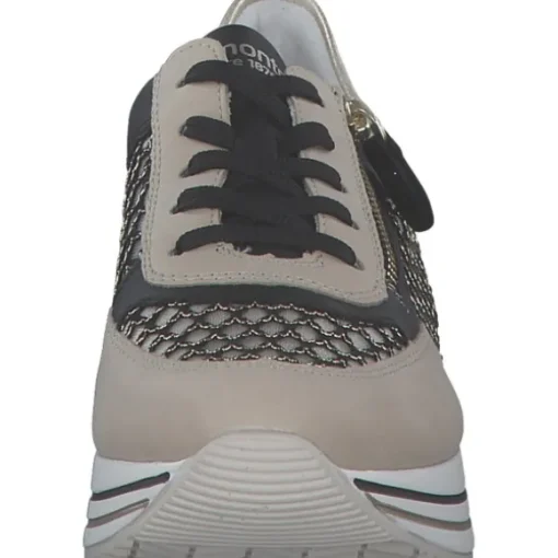 Remonte D1329, Schnürschuhe, Damen, perle/schwarz-gold/schwarz/mus