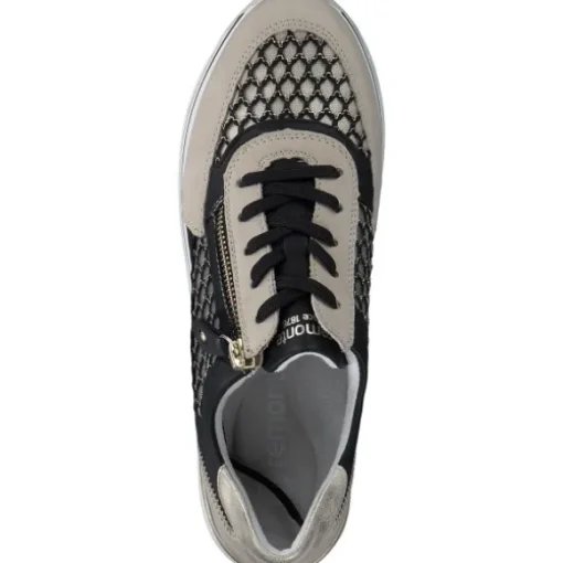 Remonte D1329, Schnürschuhe, Damen, perle/schwarz-gold/schwarz/mus