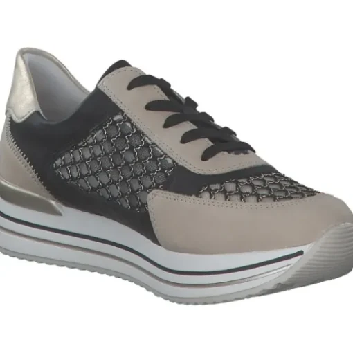 Remonte D1329, Schnürschuhe, Damen, perle/schwarz-gold/schwarz/mus