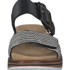 Remonte D1J53, Keilsandaletten, Damen, schwarz-crema/schwarz