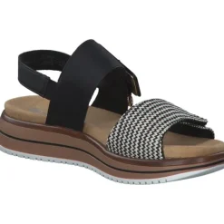 Remonte D1J53, Keilsandaletten, Damen, schwarz-crema/schwarz