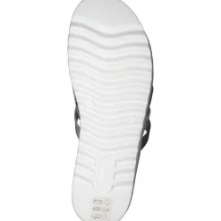 Remonte D0Q50, Plateau-Pantoletten, Damen, schwarz-weiss-gold/gold/musche