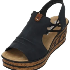 Rieker 68175, Plateau-Sandaletten, Damen, pazifik/amaretto