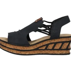 Rieker 68175, Plateau-Sandaletten, Damen, pazifik/amaretto