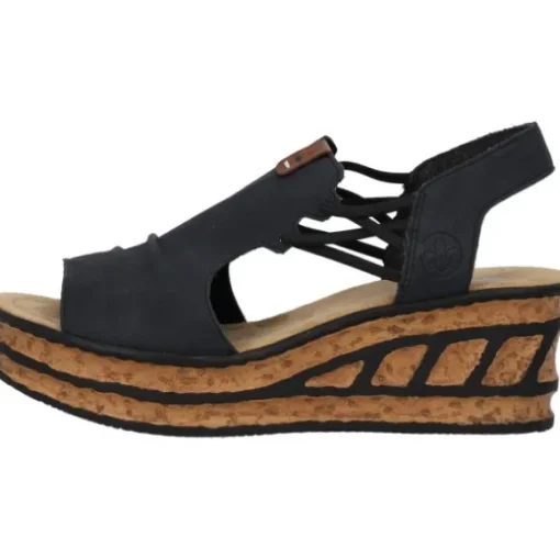 Rieker 68175, Plateau-Sandaletten, Damen, pazifik/amaretto