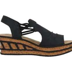 Rieker 68175, Plateau-Sandaletten, Damen, pazifik/amaretto