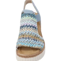 Rieker 69172, Plateau-Sandaletten, Damen, blau-multi/aqua