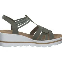 Rieker 67459, Plateau-Sandaletten, Damen, schilf