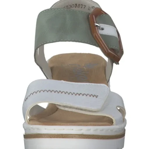 Rieker 67476, Plateau-Sandaletten, Damen, Mint Weiß