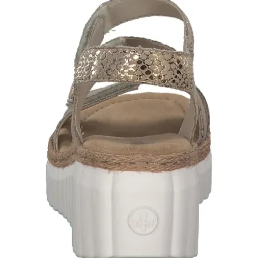 Rieker 69157, Plateau-Sandaletten, Damen, Beige