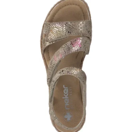 Rieker 69157, Plateau-Sandaletten, Damen, Beige