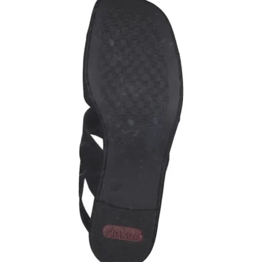 Rieker 62663, Plateau-Sandaletten, Damen, Schwarz