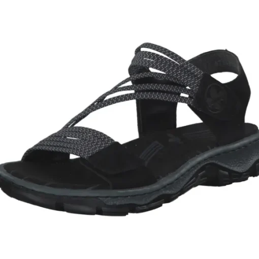 Rieker 68871, Sandalen, Damen, Schwarz