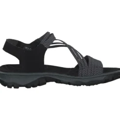 Rieker 68871, Sandalen, Damen, Schwarz