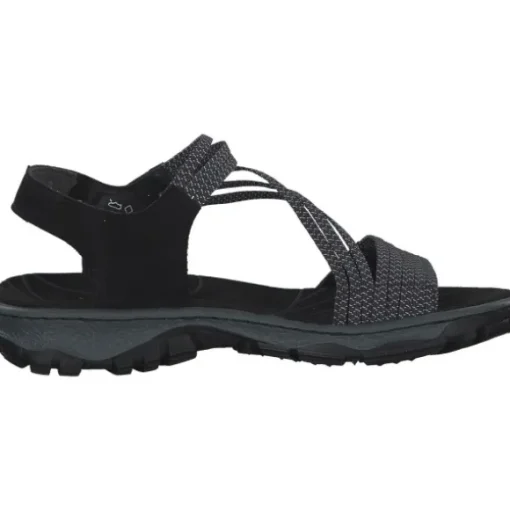 Rieker 68871, Sandalen, Damen, Schwarz
