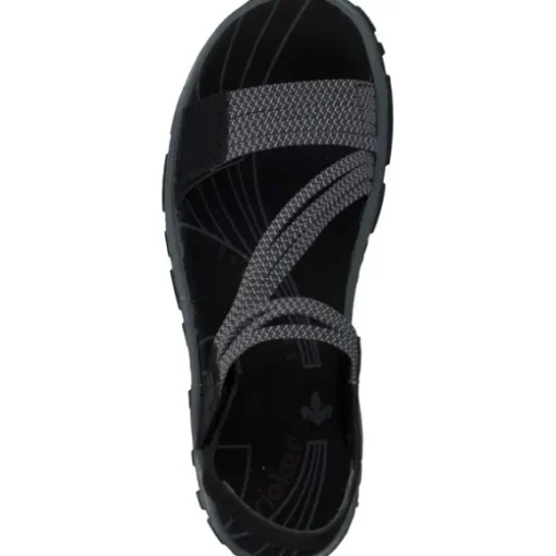 Rieker 68871, Sandalen, Damen, Schwarz