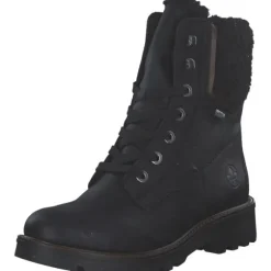 Rieker 73230, Schnürstiefel, Damen, schwarz/mogano/schwarz