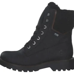 Rieker 73230, Schnürstiefel, Damen, schwarz/mogano/schwarz