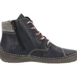 Rieker 52541, Schnürstiefel, Damen, ozean/grau-rost