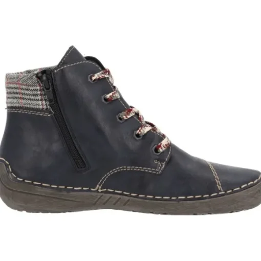 Rieker 52541, Schnürstiefel, Damen, ozean/grau-rost
