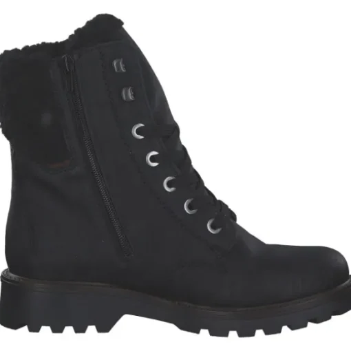 Rieker 73230, Schnürstiefel, Damen, schwarz/mogano/schwarz