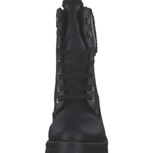 Rieker 73230, Schnürstiefel, Damen, schwarz/mogano/schwarz