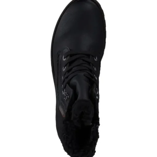 Rieker 73230, Schnürstiefel, Damen, schwarz/mogano/schwarz
