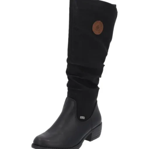 Rieker 93157, Stiefel, Damen, Schwarz (Braun/Schwarz)