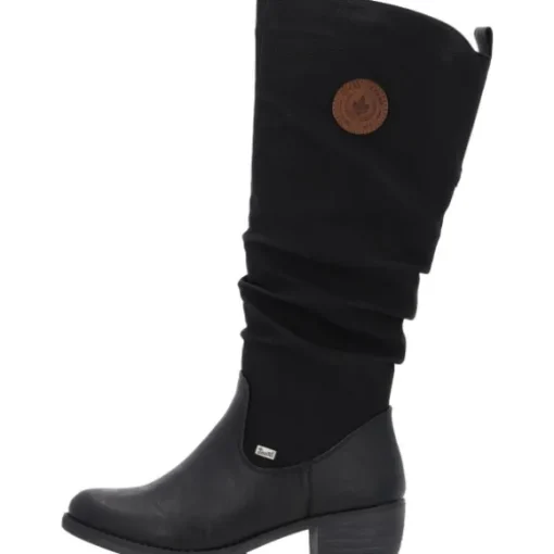 Rieker 93157, Stiefel, Damen, Schwarz (Braun/Schwarz)