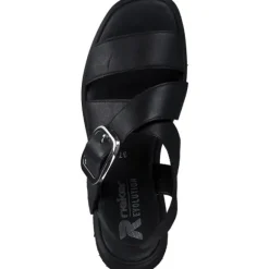 Rieker Evolution W1550, Plateau-Sandaletten, Damen, Schwarz