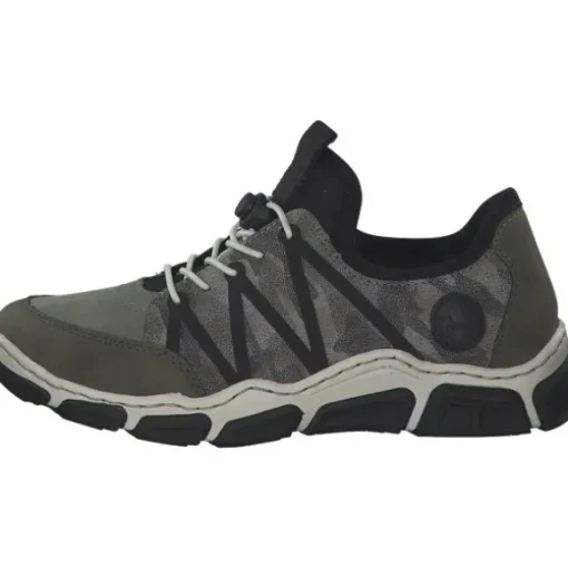 Rieker L0657, Schnürschuhe, liane/schilf/negro/stein-camo/