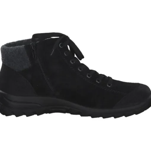 Rieker L7132, Schnürstiefel, Damen, schwarz/schwarz/anthrazit