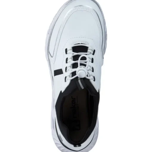 Rieker M6062, Schnürschuhe, Damen, weiss/bianco/schwarz/schwarz